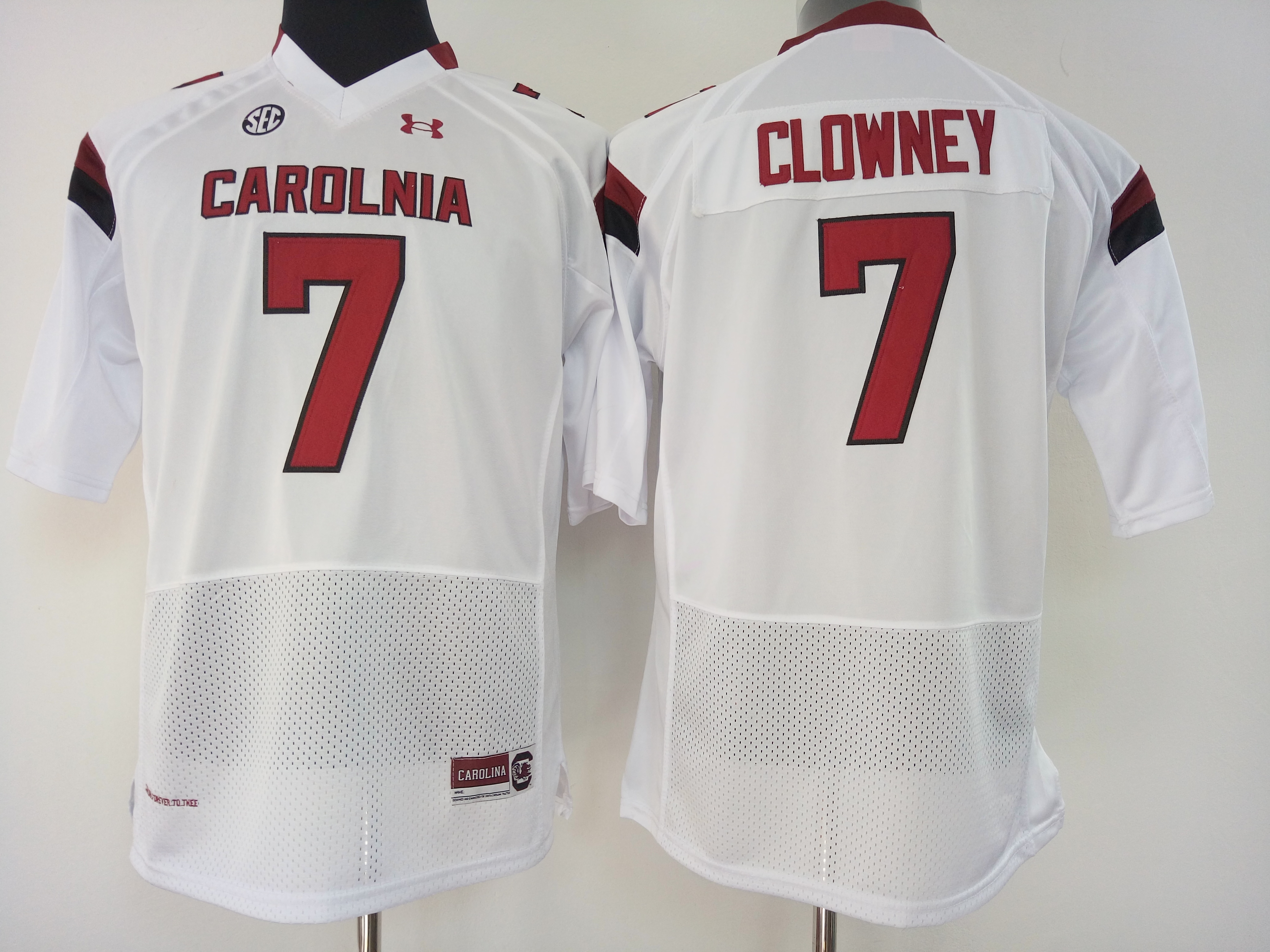 NCAA Womens South Carolina Gamecock White #7 clowney jerseys